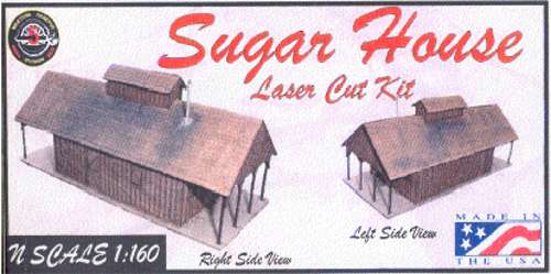 Laser cut Maple Sugar House in 3 scales